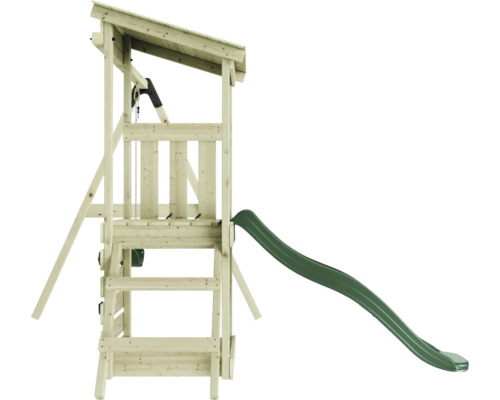 Spielturm aus Holz mit Rutsche für den Garten