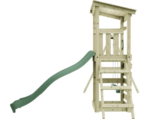 Spielturm mit Rutsche und Leiter aus Holz
