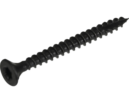 Spanplattenschraube Senkkopf m. I-Stern und Schneidkerbe 4x70 mm HCP schwarz 100 Stück