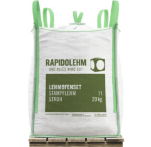 Big Bag Rapidolehm Lehmofenset Stampflehm Stroh, 1 Tonne, 20 Kilogramm