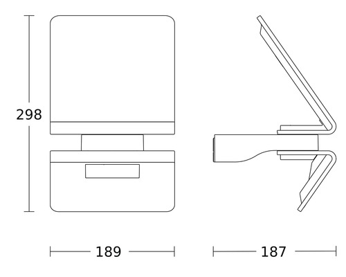 Technische Zeichnung einer Küchenarmatur mit Maßangaben