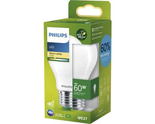 Philips LED Lampe, warmweiß, 4 Watt mit E27 Sockel in der Verpackung