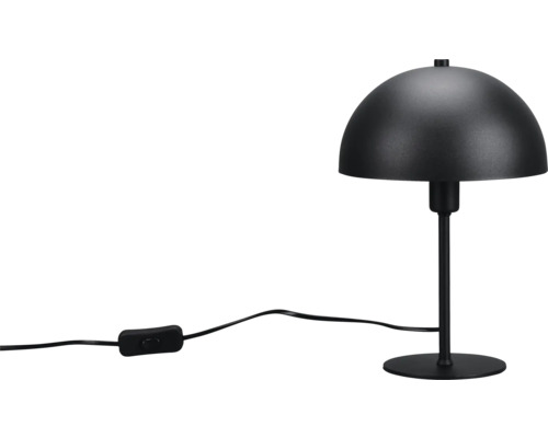 Schreibtischleuchte mit rundem Lampenschirm und Schalter am Kabel