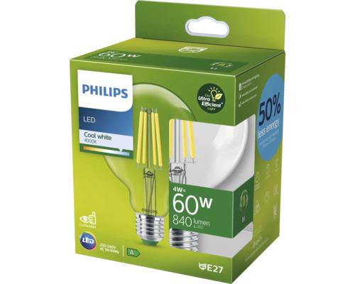 Philips LED Lampe, E27 Sockel, 4 Watt, 840 Lumen