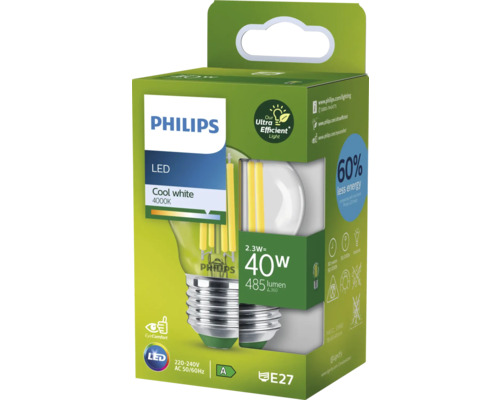 Philips LED-Lampe, kaltweiß, 4000 Kelvin, E27 Fassung