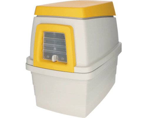 Nager Haus Höhle KERBL Kaninchenbau Bunny Base Komplettset ca. 58 x 38 x 55 cm Kunstststoff, orange und grau auch als Transportbox oder Haus, Unterschlupf nutzbar Katzentoilette mit Haube und Einstiegsklappe