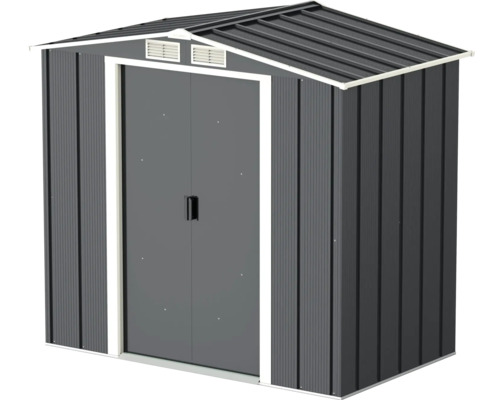 Gartenschuppen aus Metall mit Doppeltür und Satteldach