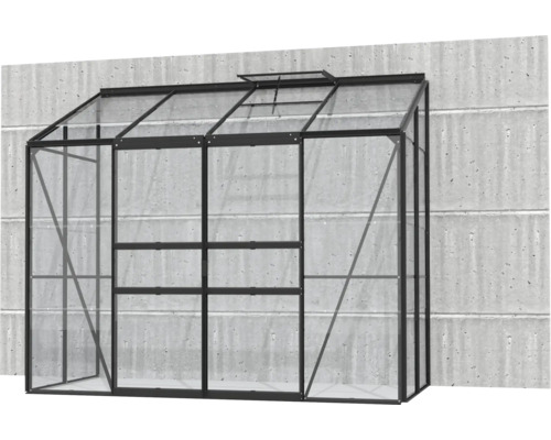 Gewächshaus mit Glas und Metallrahmen