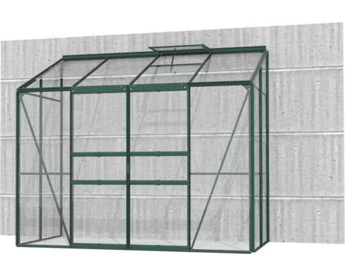 Gewächshaus mit Glasfront und Rahmenkonstruktion