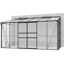 Gewächshaus Vitavia Ida 7800 Einscheibensicherheitsglas/ Hohlkammerplatten 386,5 x 201,4 cm schwarz
