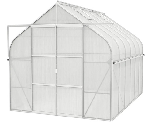 Gewächshaus mit Metallrahmen und transluzenten Paneelen