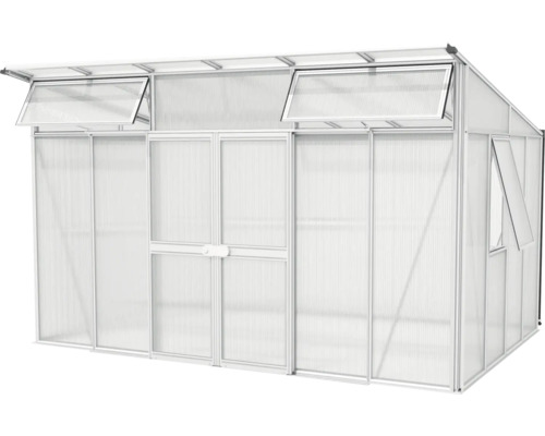 Gewächshaus mit Fenstern und Tür