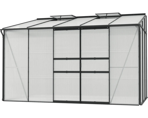 Gewächshaus mit Polycarbonatplatten und Dachfenstern