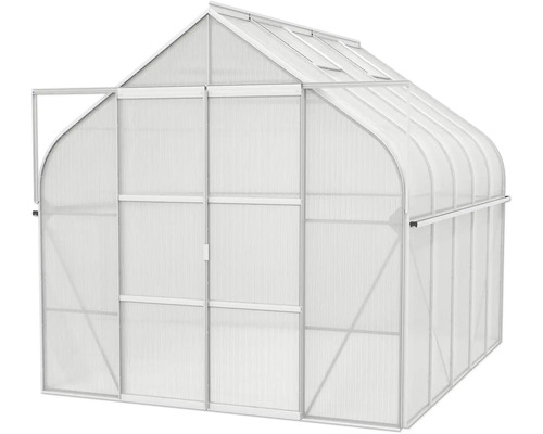 Gewächshaus mit Tür und Dachfenstern