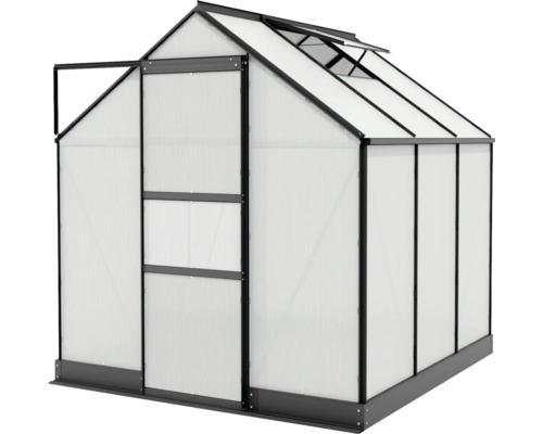 Gewächshaus mit Tür und Dachfenster