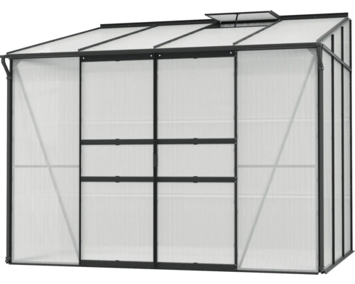Gewächshaus mit Polycarbonatplatten und Dachfenster