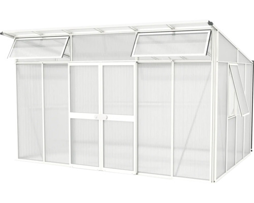 Gewächshaus mit Polycarbonatplatten und Lüftungsfenstern