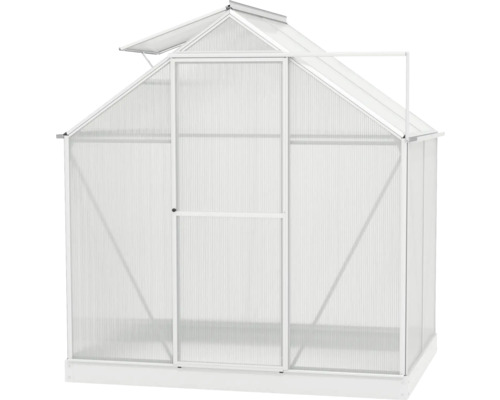 Gewächshaus mit Tür und Dachfenster