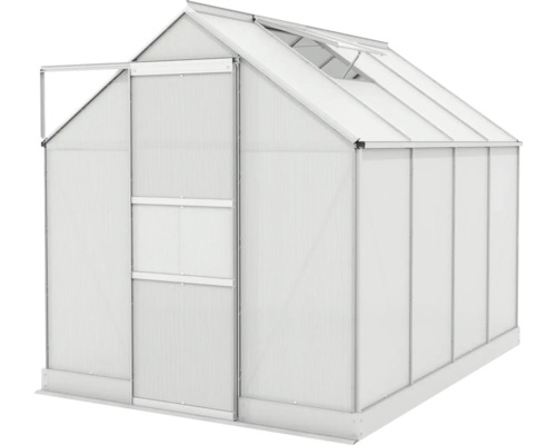 Gewächshaus mit Schiebetür und Dachfenster