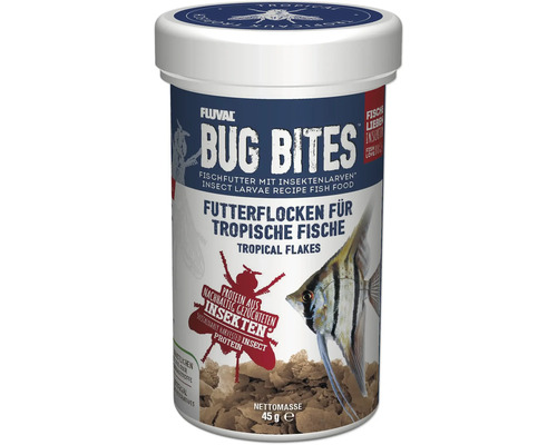 Flockenfutter Aquarium Fluval Bug Bites Tropical Flakes 250 ml Futterflocken für tropische Fische mit hohem Insektenanteil Flockenfutter Aquarium Fluval Bug Bites Tropical Flakes 250 ml Futterflocken für tropische Fische mit hohem Insektenanteil