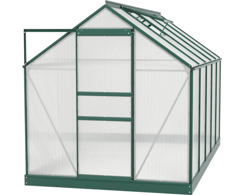 Gewächshaus mit geöffneter Tür für den Garten