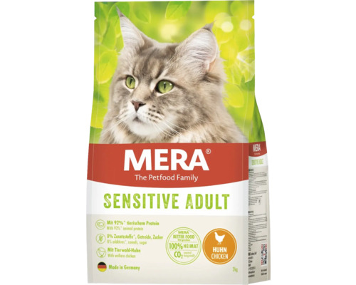 Katzenfutter trocken Mera Cats Sensitive Adult Huhn 2 kg Mera Sensitive Adult Katzenfutter im 2 Kilogramm Sack