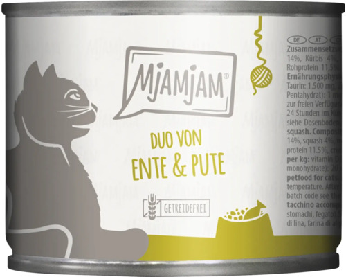 Katzenfutter nass MjAMjAM Duo Ente und Pute 200 g getreidefrei, glutenfrei