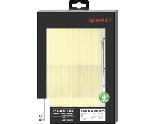 Spirella Duschvorhang aus PEVA, circa 180 x 200 cm