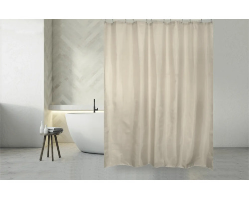 Beige Duschvorhang im Badezimmer