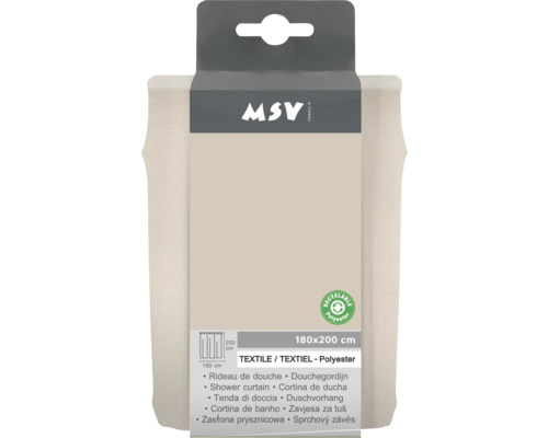MSV Duschvorhang aus Polyester, 180x200 cm