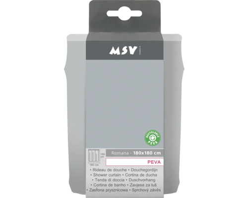 Verpackung einer MSV Duschvorhangs aus PEVA, Größe 180x180 cm