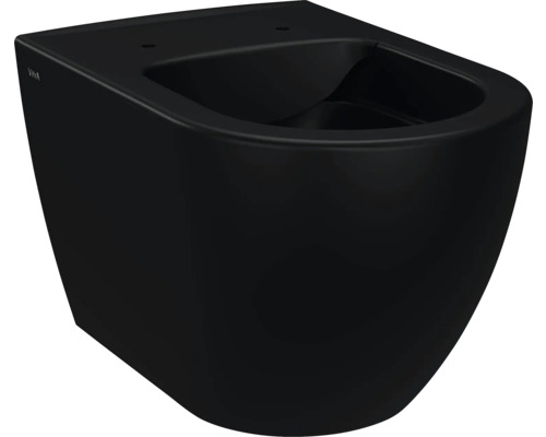 Wand-WC VitrA Mia Tiefspüler ohne Spülrand schwarz matt mit Beschichtung ohne WC-Sitz 7510B483-0075
