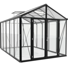 Gewächshaus mit Glaswänden und Doppeltür