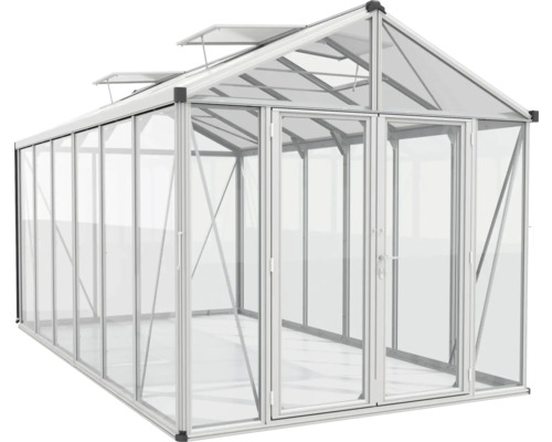 Gewächshaus mit Aluminiumrahmen und Glaspaneelen