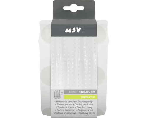 MSV Bristol Duschvorhang 180x200 Zentimeter aus PVC