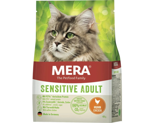 Katzenfutter trocken Mera Cats Sensitive Adult Huhn 400 g