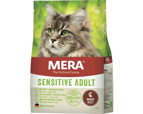 Katzenfutter trocken Mera Cats Sensitive Adult Insect 400 g