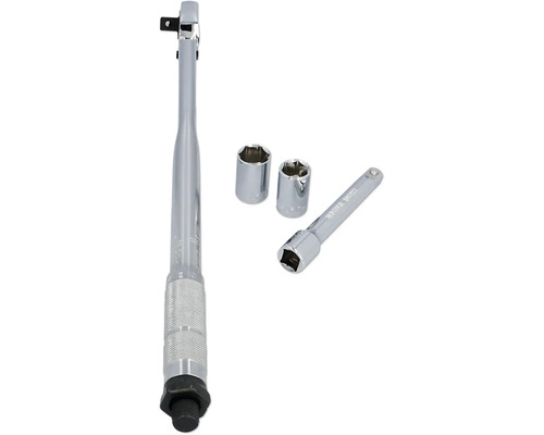 1/2" Drehmomentschlüssel cartrend, 40 - 210 Nm inkl. 2 Stecknüssen (17 und 19 mm) Drehmomentschlüssel mit Steckschlüsseleinsätzen und Verlängerung
