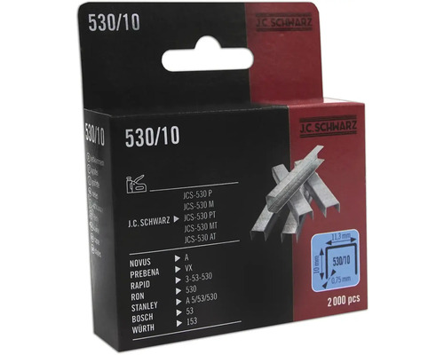Tackerklammer JC Schwarz 530/10, 2000 Stk J.C. Schwarz Typ 530/10 Klammern, 2000 Stück