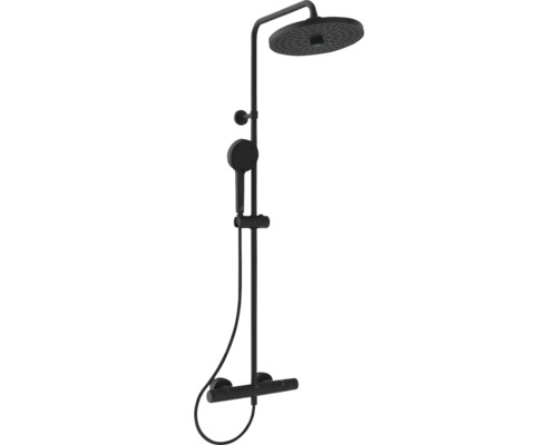 Duschsäule inkl. Thermostat Ideal Standard Ceratherm T25+ silk black matt A7210XG Brausegarnitur mit Kopfbrause und Handbrause