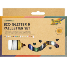Bio Glitter & Pailletten Set Rainbow 10 Dosen & Kleber