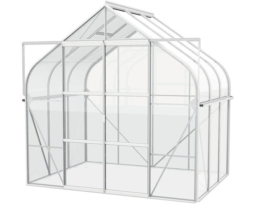 Gewächshaus mit geöffneten Türen