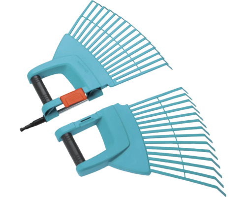 Zwei verstellbare Laubsammler aus Kunststoff für den Garten