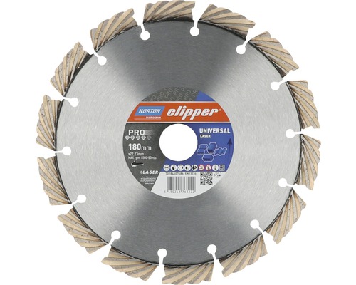 Norton Clipper Diamantscheibe Pro Universal Laser Ø 180x30 mm Norton Clipper Diamanttrennscheibe mit 180 mm Durchmesser