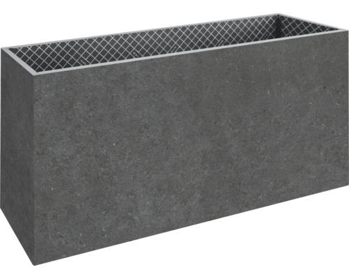 Blumentopf/Pflanztopf Portland Night Keramik anthrazit 90 cm x 30 cm x 60 cm Rechteckiger Pflanzkasten aus Stein
