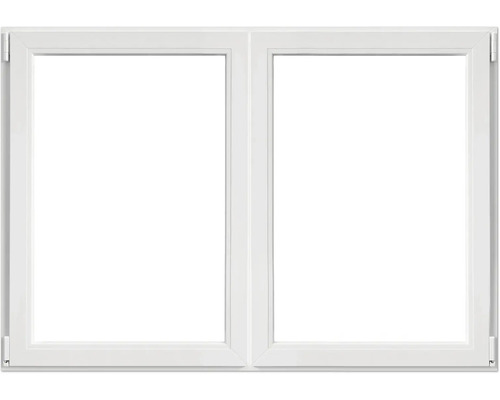 Weißes Fenster mit zwei Flügeln
