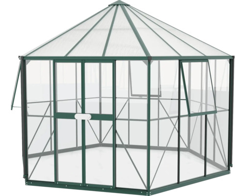 Gewächshaus mit Stahlrahmen und Polycarbonatplatten