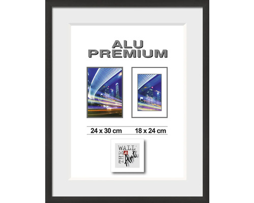 Bilderrahmen Alu Duo schwarz 24x30 cm