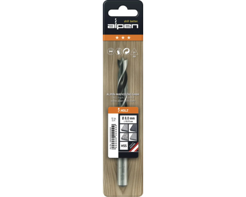 Alpen Holzbohrer, 8 Millimeter Durchmesser