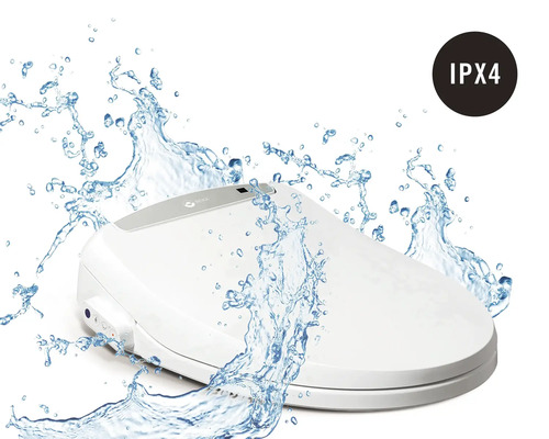 Elektrischer Toilettensitz mit Spritzwasserschutzart IPX4